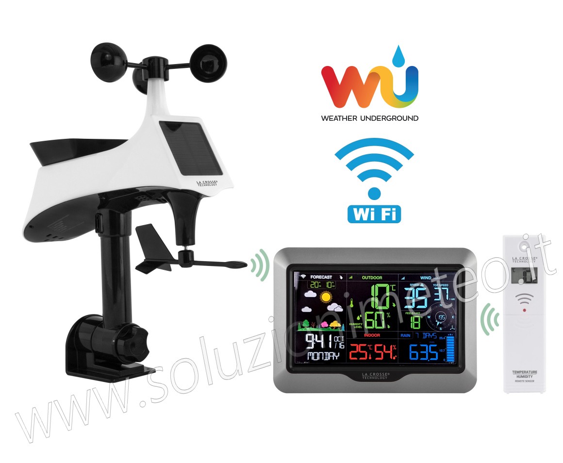 Urageuxy Stazione Meteo WiFi, Monitor per Stazione Meteo Domestica con  Pluviometro Wireless per Esterni, Velocità/Direzione del Vento e UV/Luce  Solare : : Giardino e giardinaggio