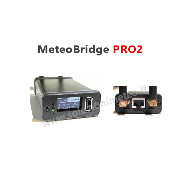 Sistema embedded Meteobridge PRO2  per l'invio dei dati meteo sul web senza PC acceso con ricevitore RF integrato