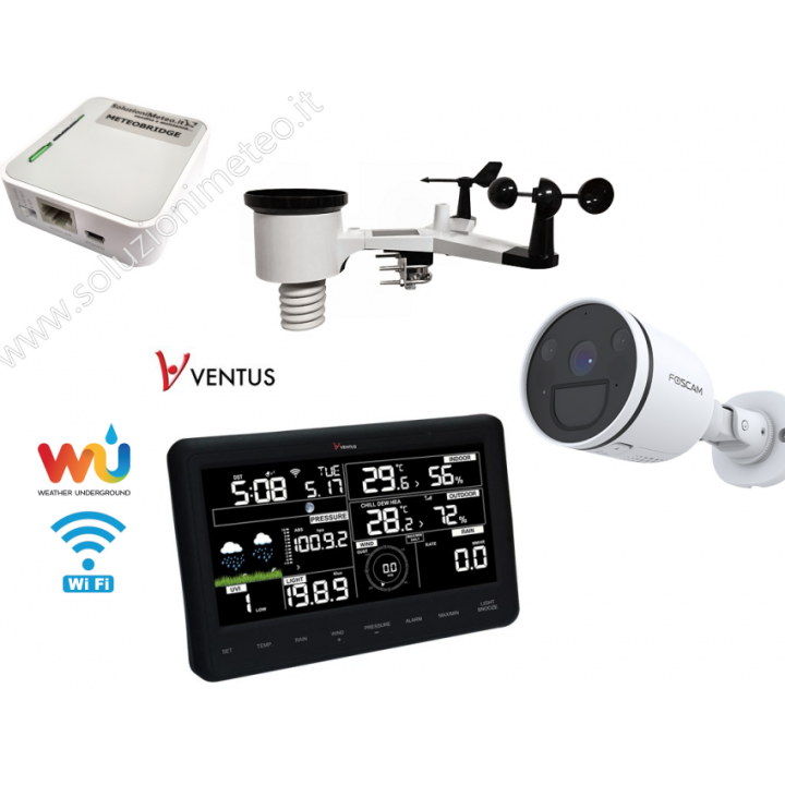 Kit SoluzioniMeteo.it Stazione meteo Ventus W830 + Meteobridge  + Webcam WiFi HD