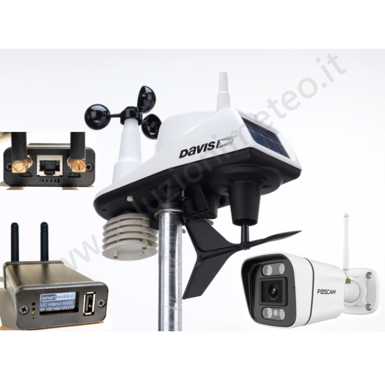 KIT soluzionimeteo.it - Gruppo sensori ISS Vantage Vue wireless + Webcam Wi-Fi HD + Meteobridge PRO2